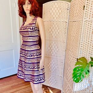 Vintage 1960s Purple and Gold Party Dress